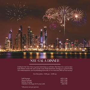 NYE Gala Dinner at Dukes The Palm in Dubai – New Years Eve Events Bahrain Mega Deals Best Online Shopping Deals and Discounts in Bahrain, GCC