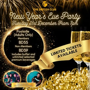 New Year’s Eve Party at The British Club – New Years Eve Events Bahrain Mega Deals Best Online Shopping Deals and Discounts in Bahrain, GCC