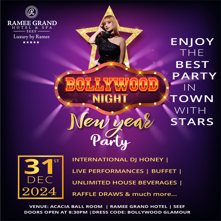 Bollywood Night – New Years Party at Ramee Grand Hotel – New Years Eve Events Bahrain Mega Deals Best Online Shopping Deals and Discounts in Bahrain, GCC