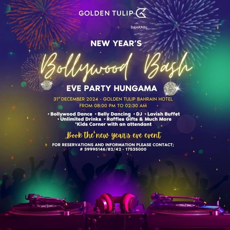 New Year’s Eve – Bollywood Hungama at Golden Tulip Hotel Bahrain – New Years Eve Events Bahrain Mega Deals Best Online Shopping Deals and Discounts in Bahrain, GCC