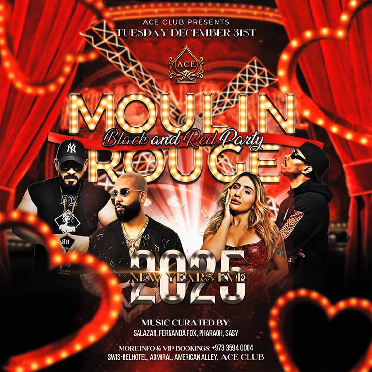 Moulin Rouge New Year’s Eve Party at Ace Club – New Years Eve Events Bahrain Mega Deals Best Online Shopping Deals and Discounts in Bahrain, GCC