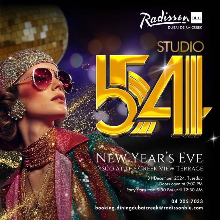 Studio 54 @ Radisson Blu Hotel Deira Creek – New Years Eve Events Bahrain Mega Deals Best Online Shopping Deals and Discounts in Bahrain, GCC